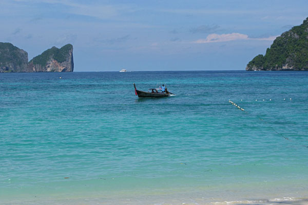 We rode a longtail boat to Koh Phi Phi,