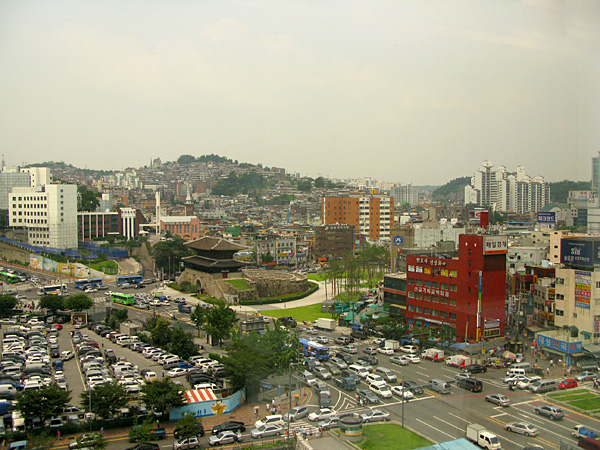 The view of Dongdaemun from the ladies restroom