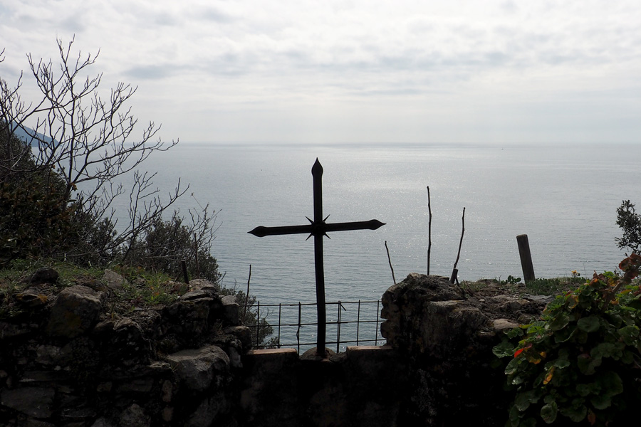 Monterosso Cemetery looking towards the Ligurian Sea