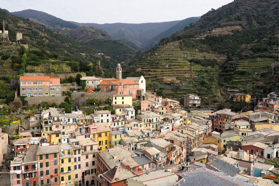 Vernazza looking towards the Apennine Mountains