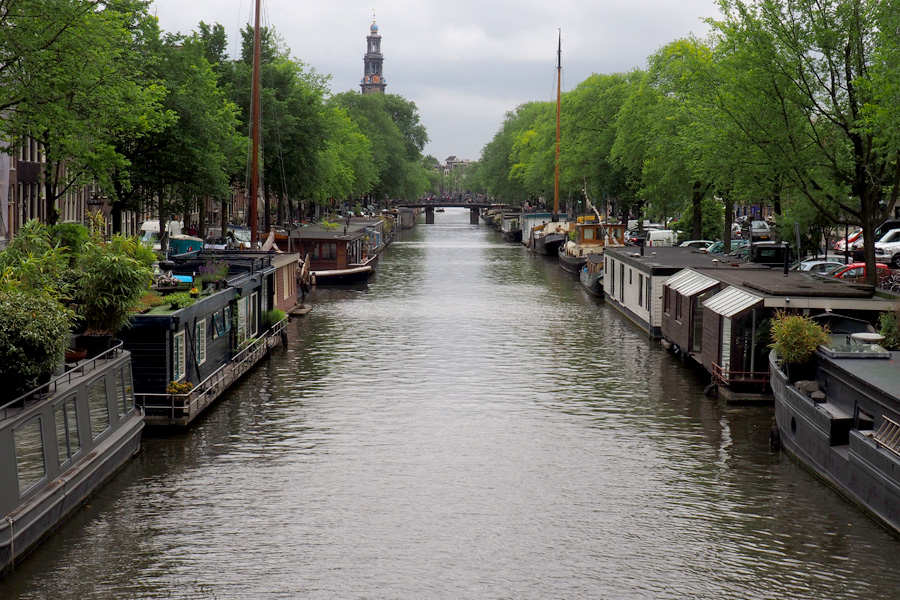 Canal lined with boat houses